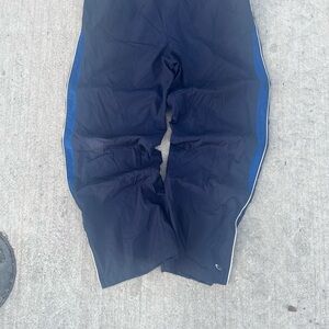 Black Athletic Pants with Blue Stripes